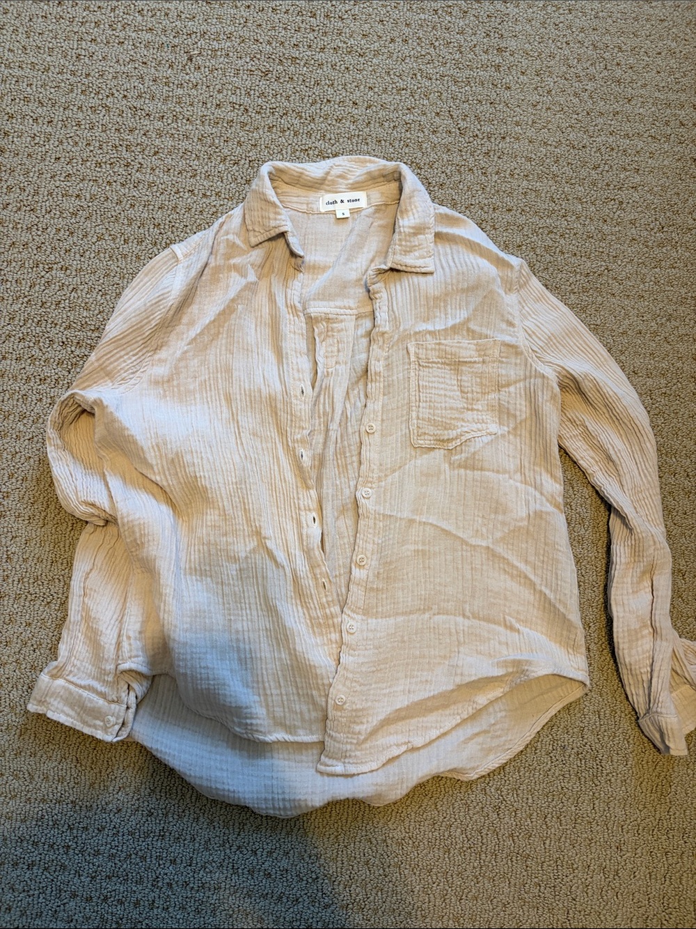 cloth & stone Cream Gauzy Button-Down Shirt